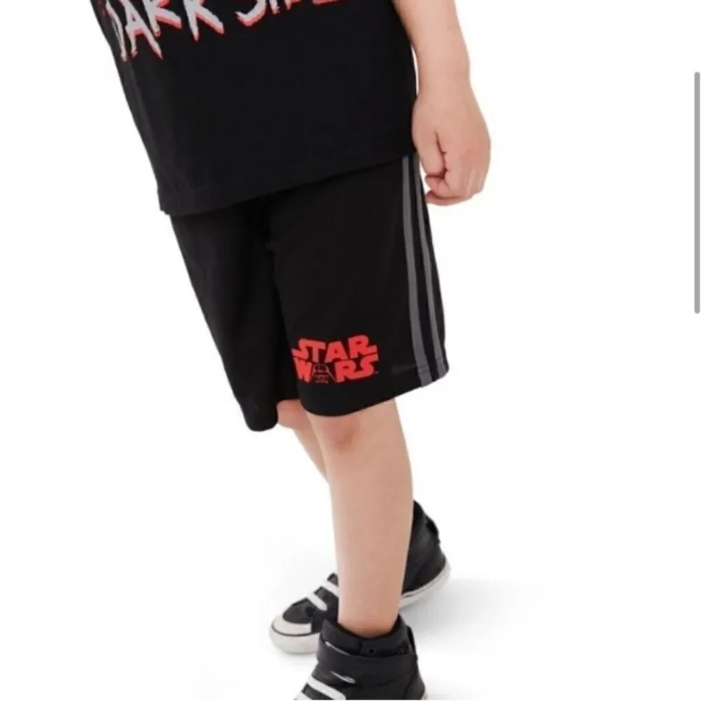 Boys Black Panther & Darth Vader Hoodie T-Shirt & Shorts 2pc Sets 2-Pack Size 5